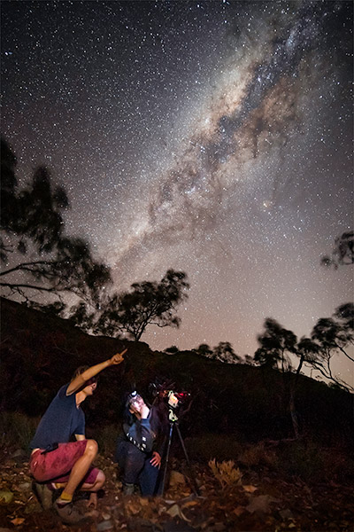 Learning to focus on the stars at Vivash Gorge, Cheela by Zoe Morling 2020